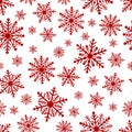 Seamless pattern red snowflakes vector illustration Royalty Free Stock Photo
